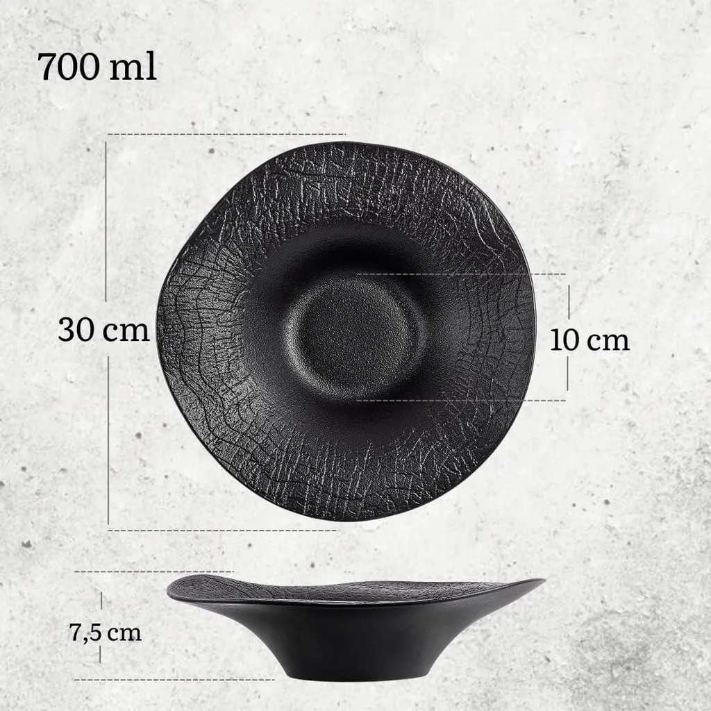 Plat de service Wilmax pour présentation de table chic 30 cm noir - 4