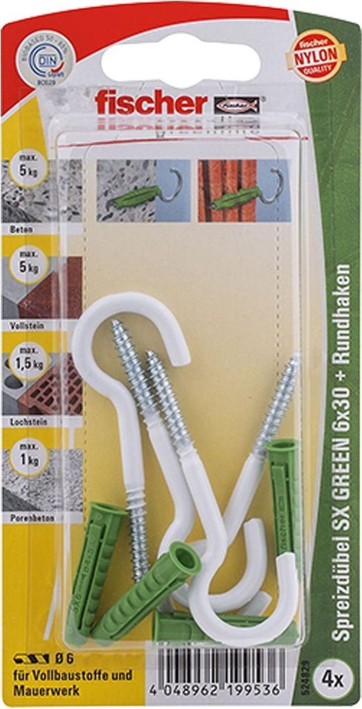 Fischer Dübel SX GREEN 6x30 RH N K (4), 524829