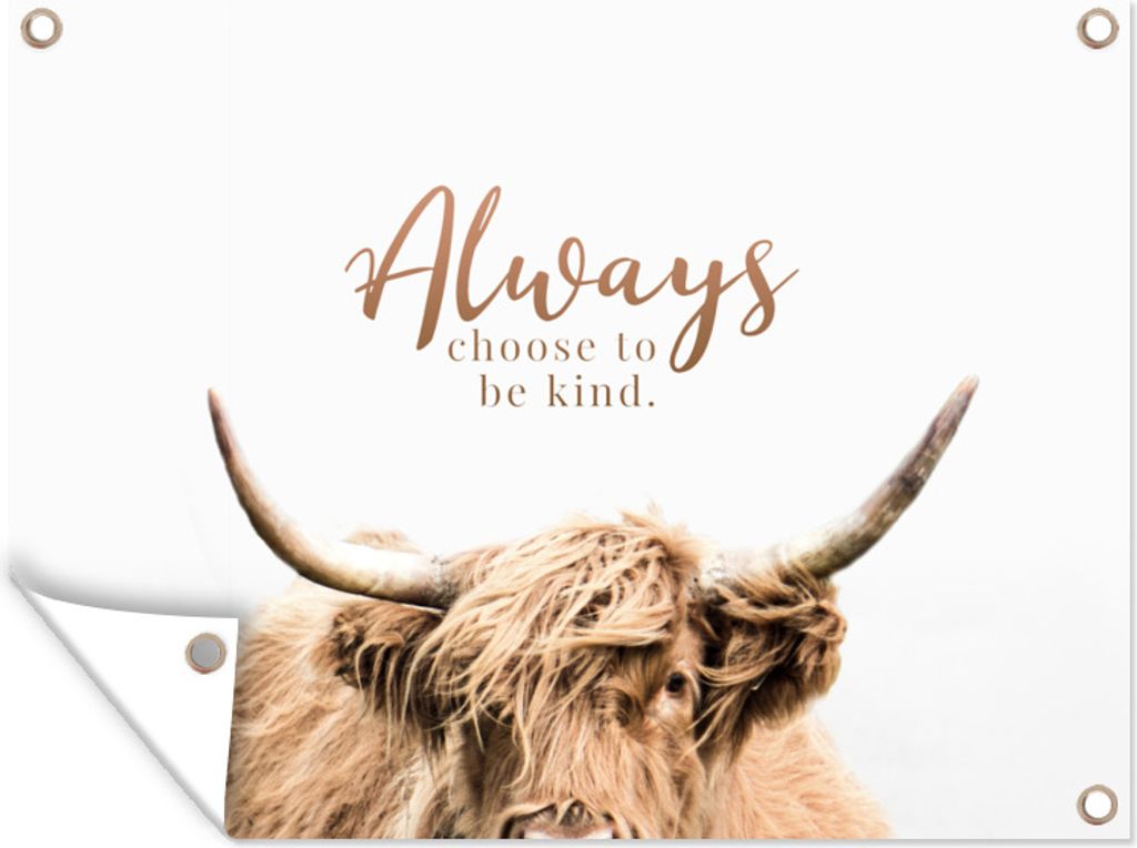 MuchoWow 40x30 cm Outdoor-Poster Gartendeko Sichtschutz Garten Poster für den Garten Schottischer Highlander - Zitate - Tier