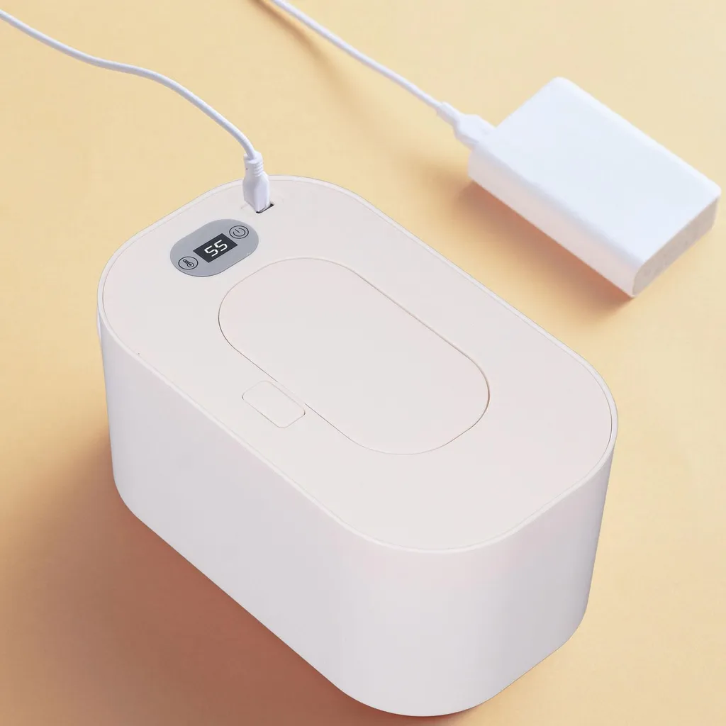 Distributeur de lingettes chauffant pour bébé, modèle blanc USB