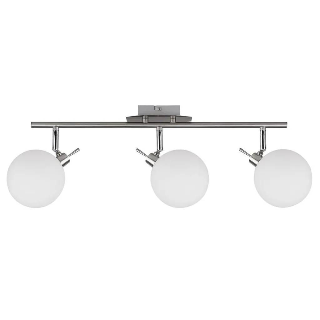 Plafonnier Ghost Candellux Argenté - Luminaire 3xG9 Métal et Boules Blanches