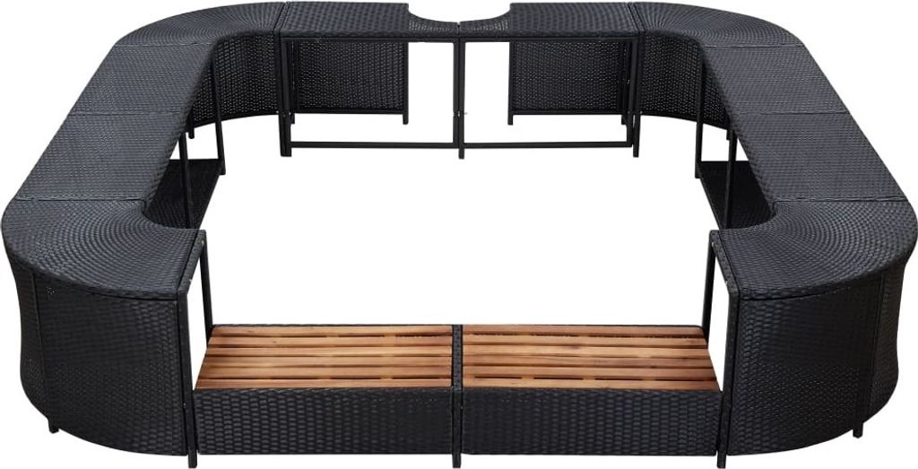 vidaXL Whirlpool-Umrandung Quadratisch Schwarz 268x268x55 Produktbild 2