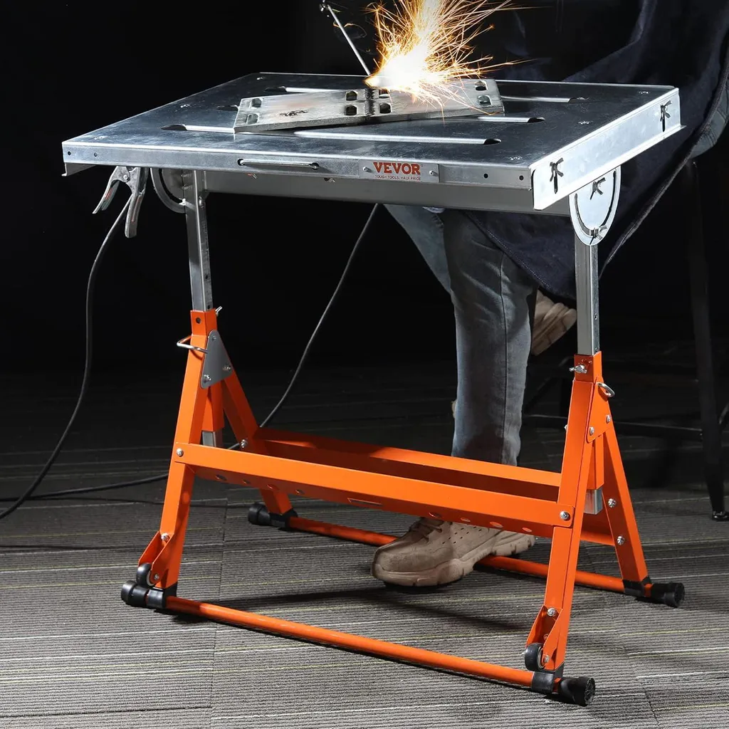 Table de soudure perforée mobile charge 181kg dimensions 91x61cm