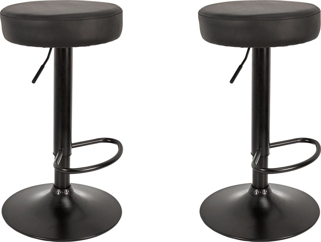 Mumford verstellbarer Barhocker, Schwarz – 2er-Set