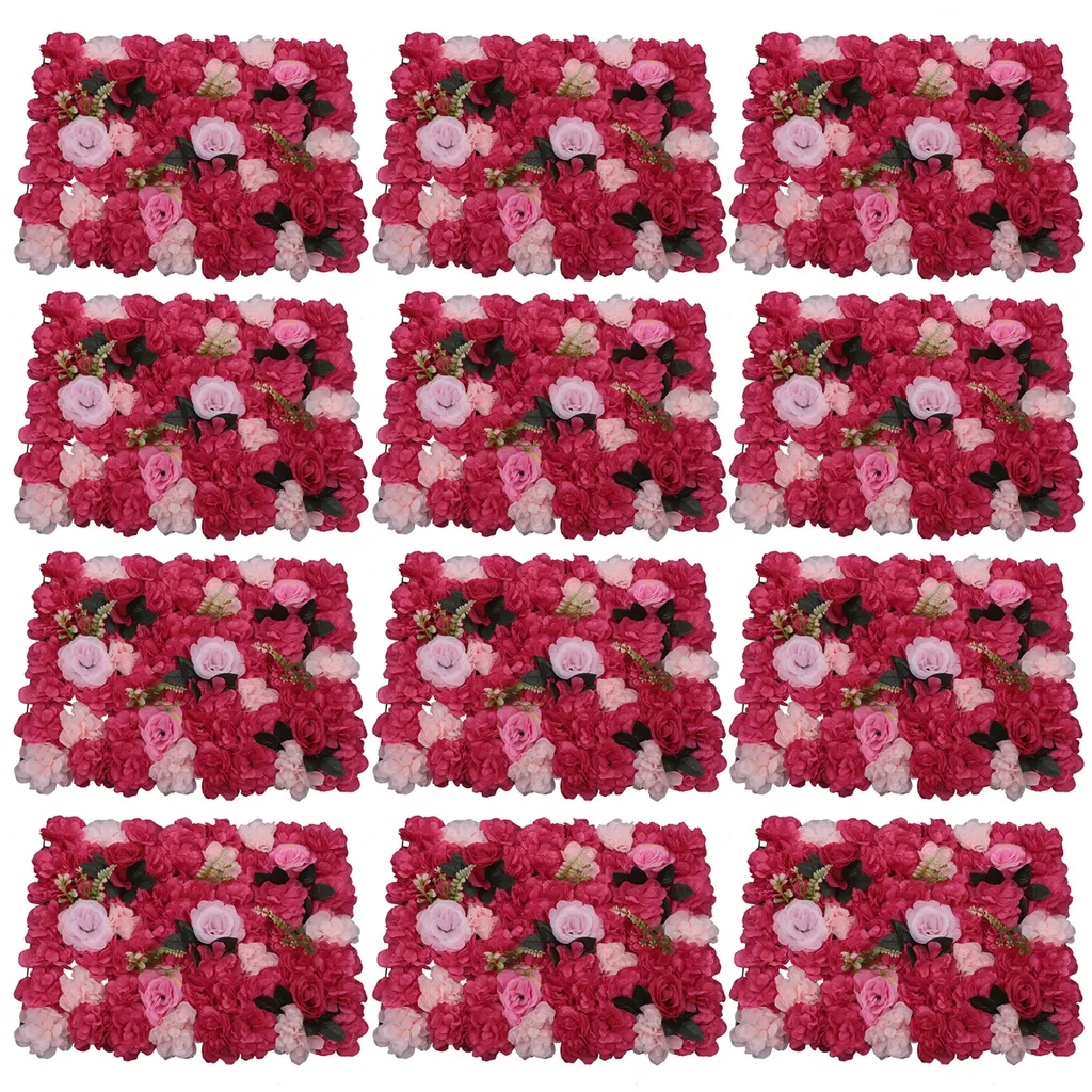 Panneau de fleurs roses rouges et dahlias 40x60cm pour décoration murale DIY