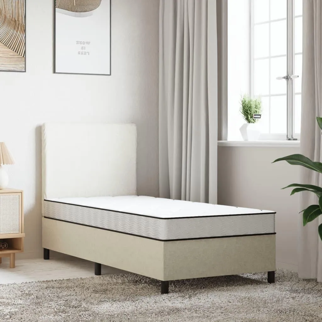 Matelas une Personne en Mousse 80x200 - Couchage Confortable Mi-Souple Blanc