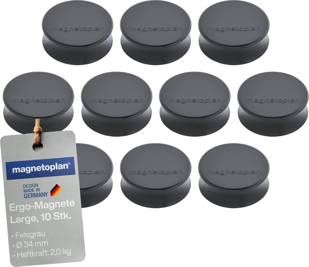 Magnetoplan Ergo large Magnete Felsgrau 34mm 10St