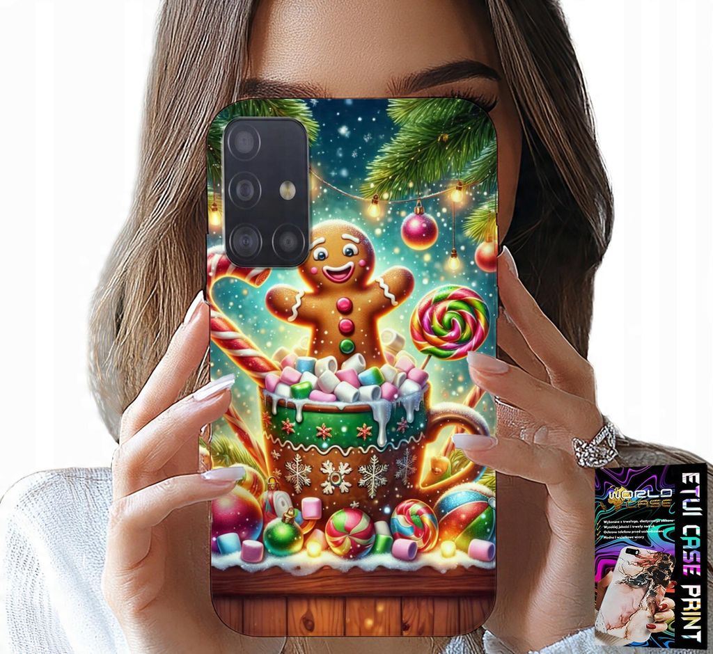 Etui Für Samsung Galaxy A71 - Lebkuchen-Weihnachtsmotive + Glas