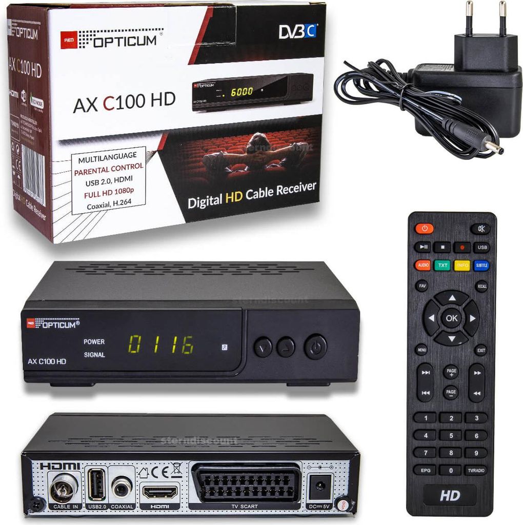 OPTICUM C100 HD Kabelreceiver mit PVR USB Aufnahme HD Produktbild 