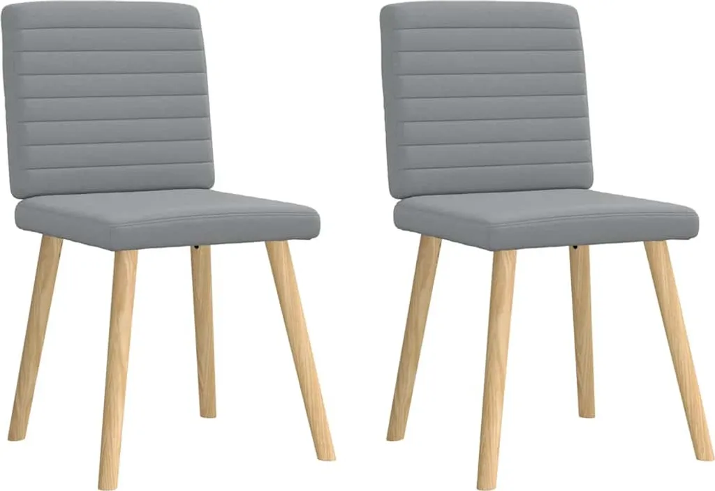 Set 2 Sedie Imbottite Grigio Chiaro: Design Moderno Sala da Pranzo