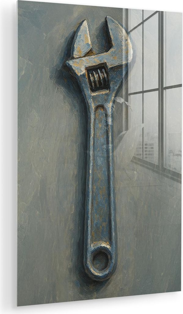MuchoWow Glasbilder - Bilder auf Wandbild - Foto auf Glas Schraubenschlüssel - Werkzeuge - Farbe 80x120 cm Wanddekoration aus Glas - Acrylglasbild...