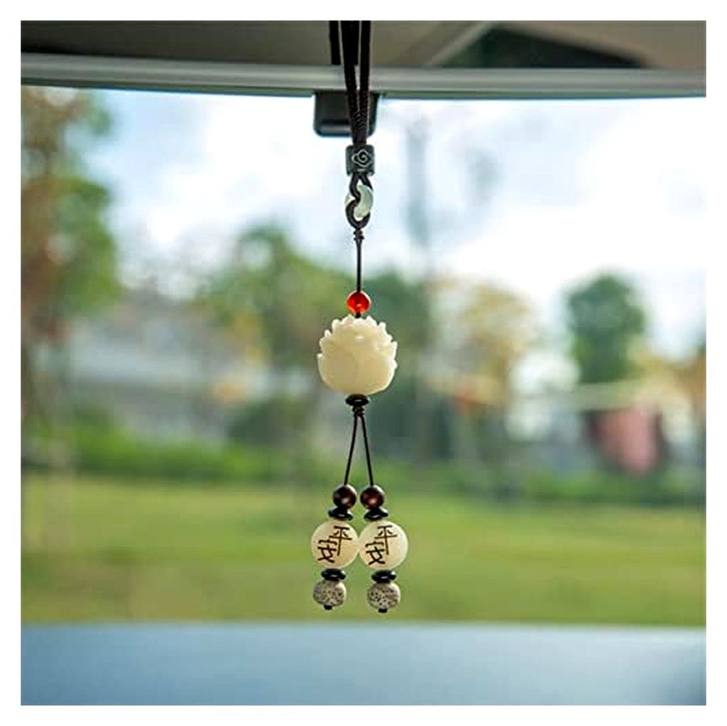 Auto Rückspiegel Anhänger Autospiegel Anhänger Auto Innenraum Zubehör Deko Lotus Charms Ornament Auto Spiegelaufhängung Dekoration Auto Innend...