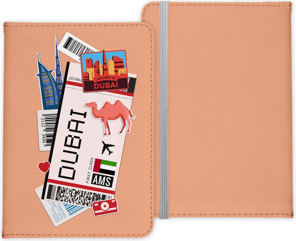 22Feels Dubai Souvenir Reisepasshülle Organizer Reisen Gadgets Hauptstadt Emirat Vereinigte Arabische Urlaub Kunst-Leder Etui Cover Frauen Männer...