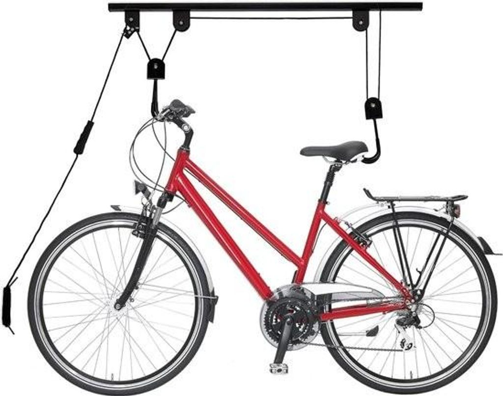 Fahrradlift bis 20 kg Deckenlift mit Stahlseil für Garage - Keller - Fahrradaufhängesystem schwarz - einfache Montage
