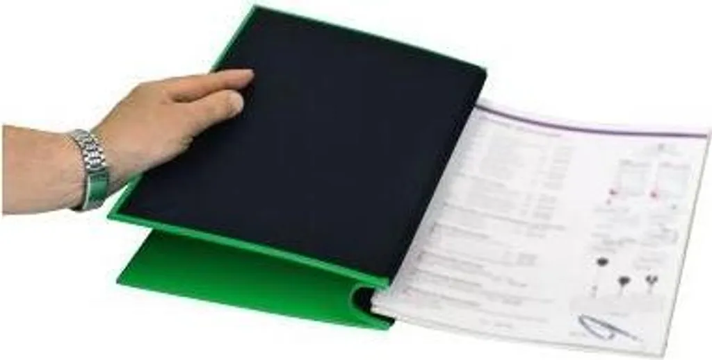 Protège-documents à pince VELOCOLOR vert format A4 sans perforation