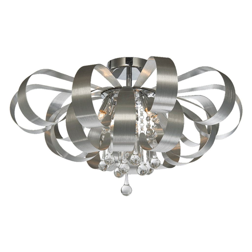 Deckenleuchte RIBBON CRYSTAL 6xG9/33W, silber/klar, Ø: 60 H: 34 cm, Fassung G9