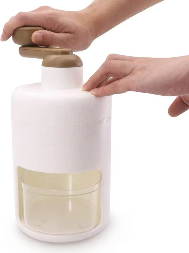 Appareil à granita manuel blanc et beige pour boissons givrées été