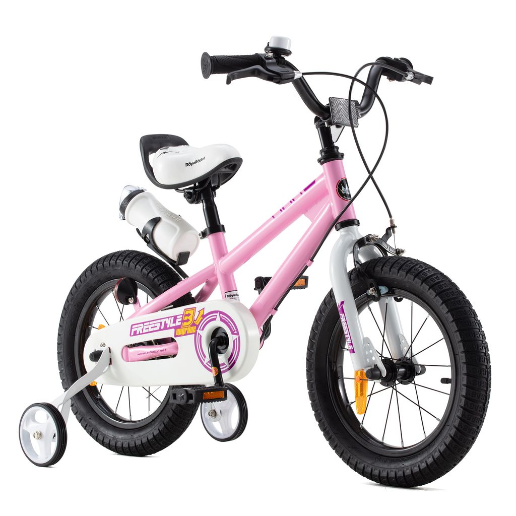 Royalbaby Freestyle Jungen Mädchen Kinder Fahrrad Kinder Fahrrad Rosa 14 Zoll 