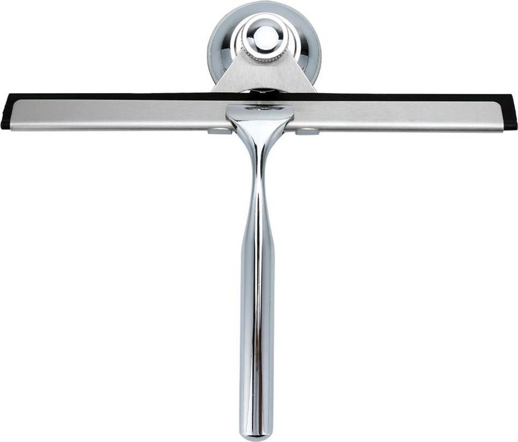 Intirilife Fensterabzieher in SILBER – Scheibenwischer mit Saugnapf Halterung ohne Bohren aus Edelstahl und Zinklegierung – Perfekt geeignet f...