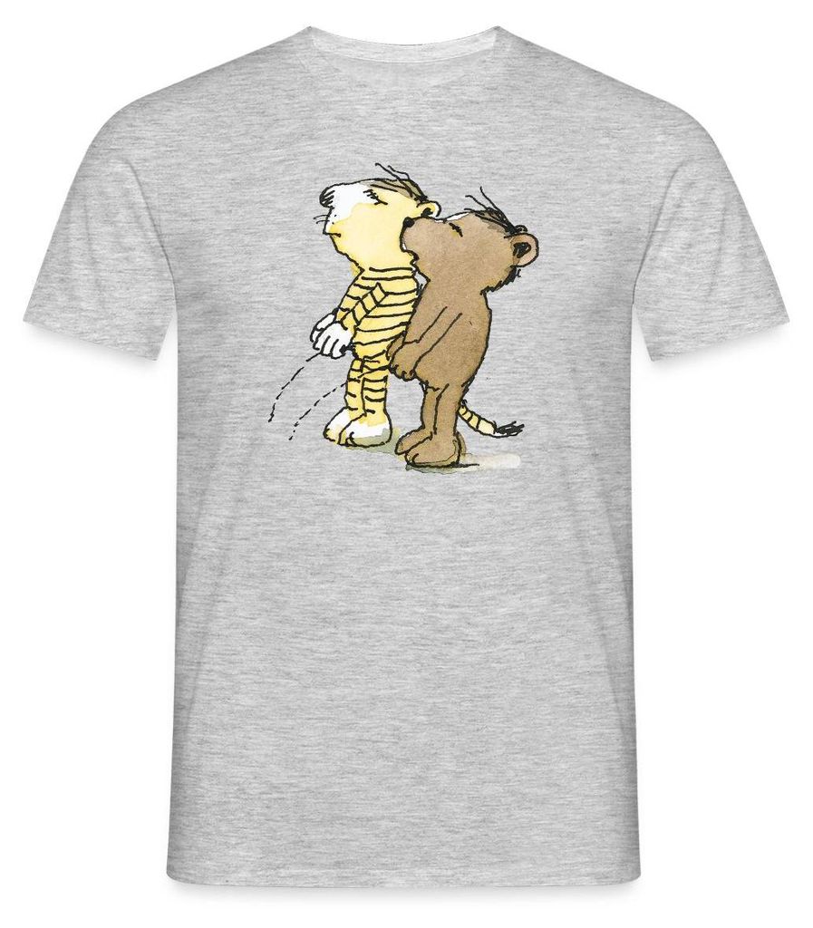 Spreadshirt Janosch Tiger und Bär Pullern Männer T-Shirt, 4XL, Grau meliert