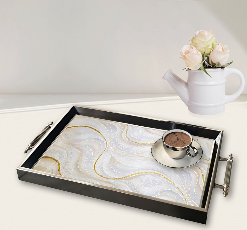 Evila Originals, TPG9808, Tablett, Mehrfarbig, 100 % GLAS, 50 x 29 x 3,5 cm