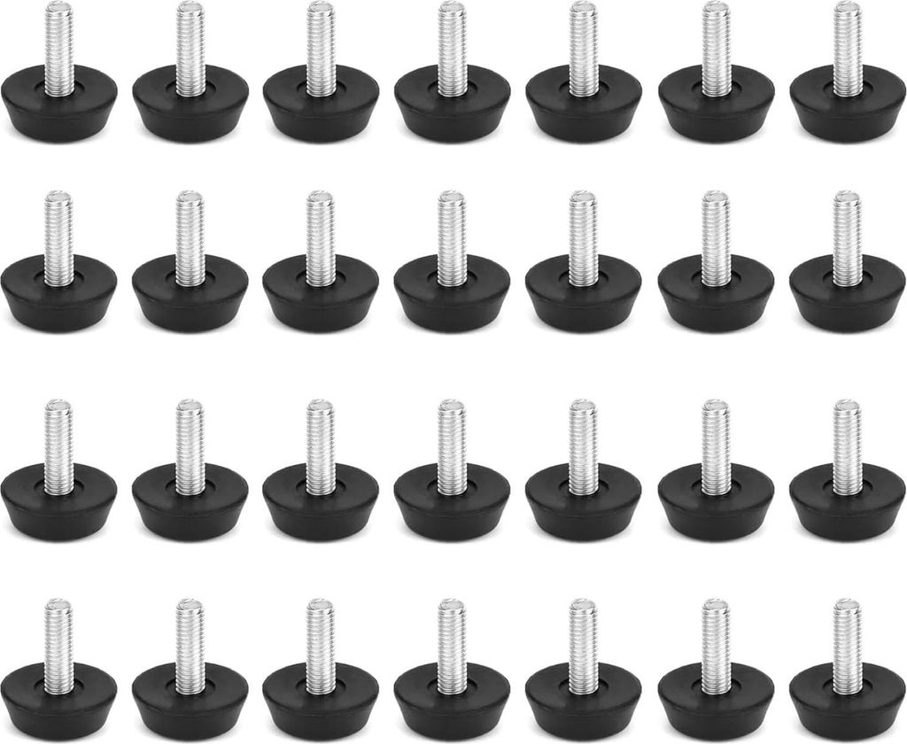 30 Stück Verstellbare Möbelfüße Stellfüße, Schraubfüße, M6x20mm Regulierschraube Einstellschraube M6, Verstellbare Füße, Nivellierfüße,...