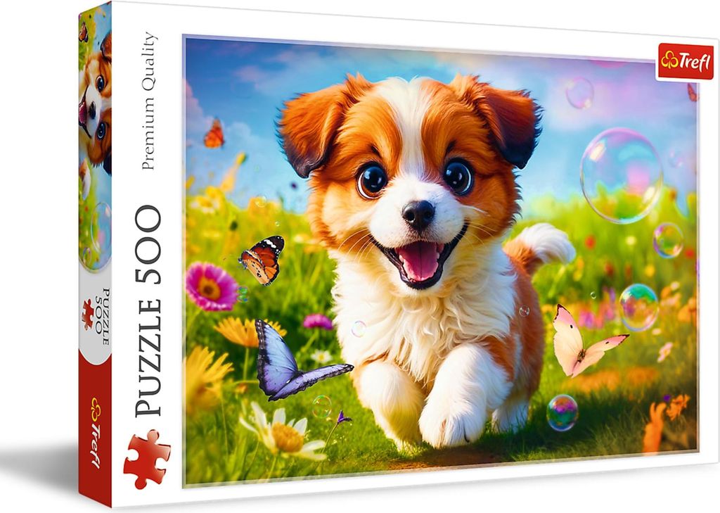 Trefl - Fröhlicher Hund - Puzzle 500 Elemente - DIY-Puzzle mit Tieren, Kreative Unterhaltung, Spaß, Klassisches Puzzle für Erwachsene und Kinder...