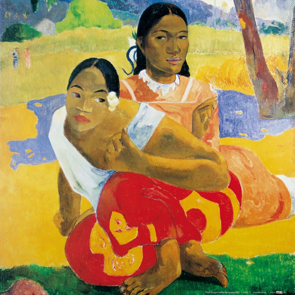 Paul Gauguin Kunstdruck Bild - Wann Heiratest Du? Nafea Faa Ipoipo, 1892 (40 x 40 cm)