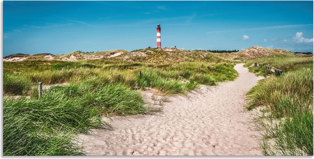 ARTland Wandbild Alu für Innen & Outdoor Leuchtturm auf der Insel Amrum Größe: 40x20 cm