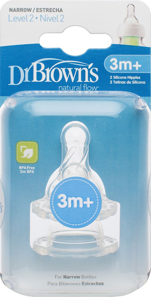 Dr Brown's Silikonsauger Babyflasche Sauger 2er Pack ab 3 Produktbild 2