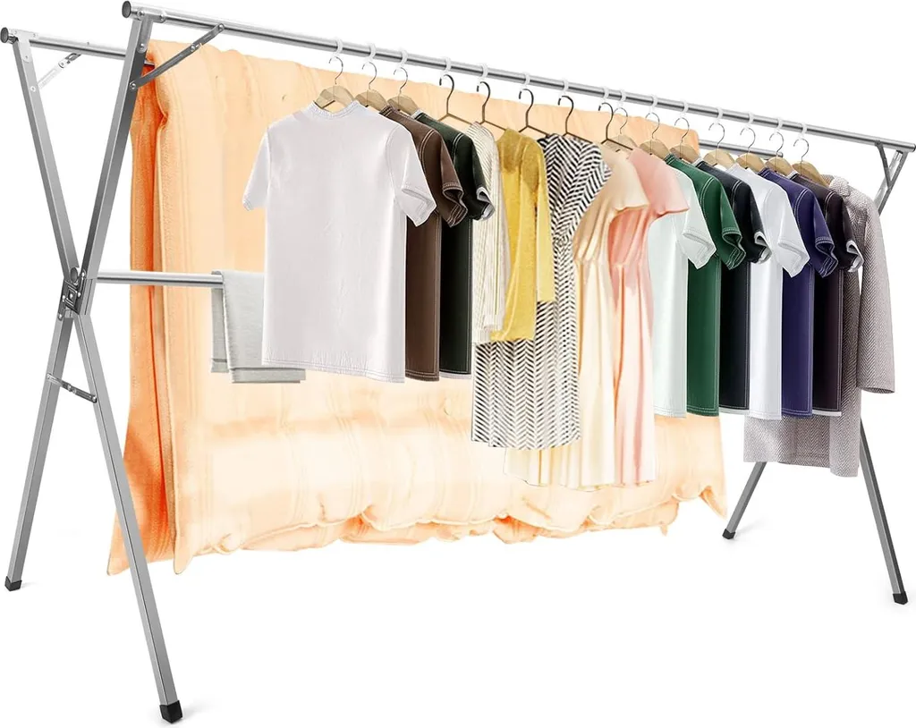 Étendoir à linge en acier inoxydable 240 cm - Séchoir pliable AIODE