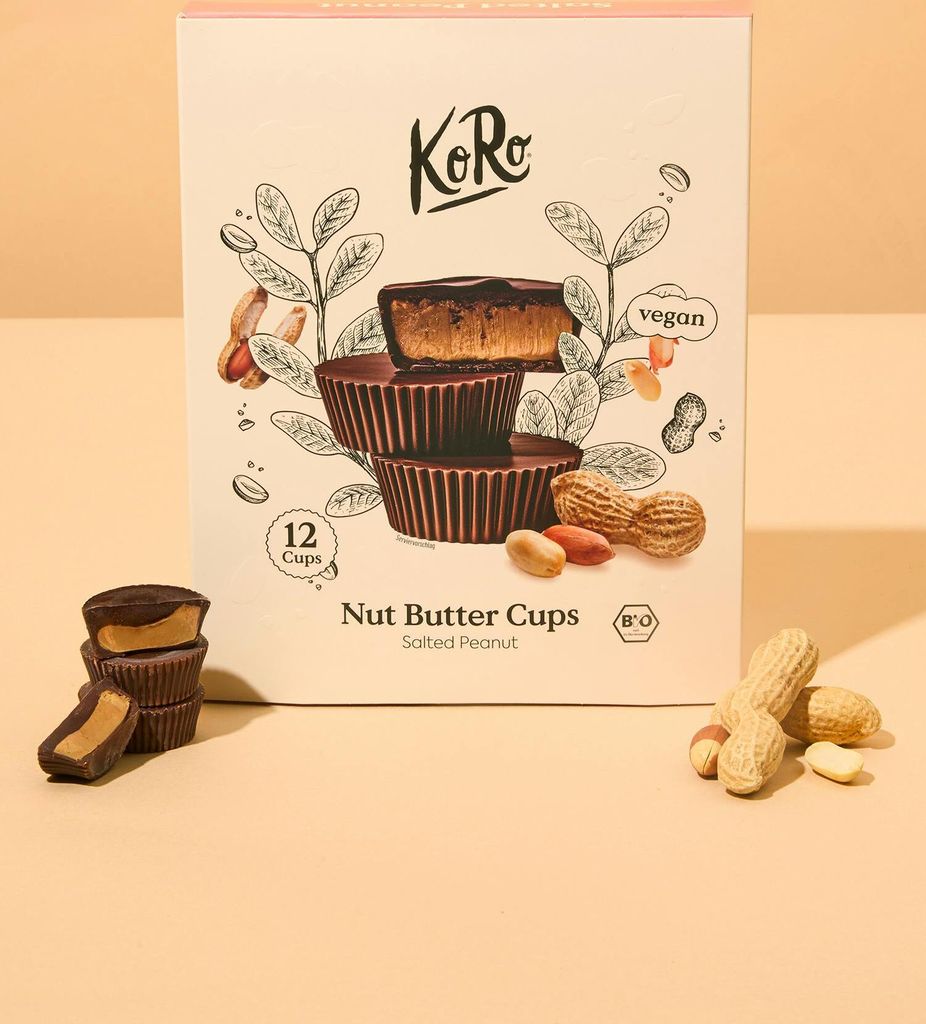 KoRo I Geschenkbox Nut Butter Cups Salted Peanut 12 x 13 g