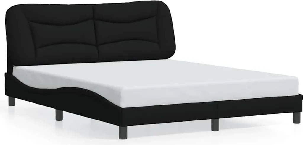 Lit 2 personnes 160x200 cm noir Hvar idéal pour chambre parentale