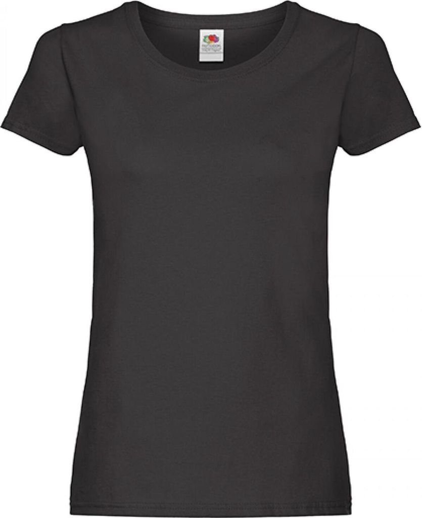 Fruit of the Loom 61-420-0 | Damen Original T Lady-Fit / Belcoro Garn - Farbe: Black - Größe: XS
