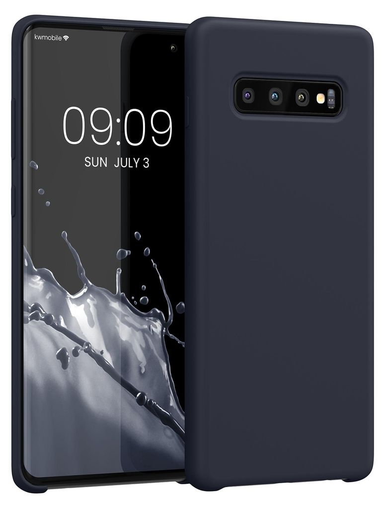kwmobile Handyhülle für Samsung Galaxy S10 Plus / S10+ Hülle - Case Silikon - Kabelloses Laden - Schutzhülle Cover in Heidelbeerblau