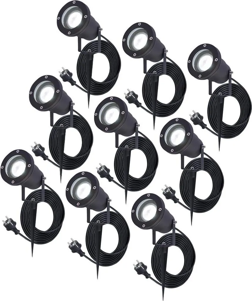 Spots LED Extérieurs Sydney IP65 4W Noir : Solution Éclairage 9 Pièces