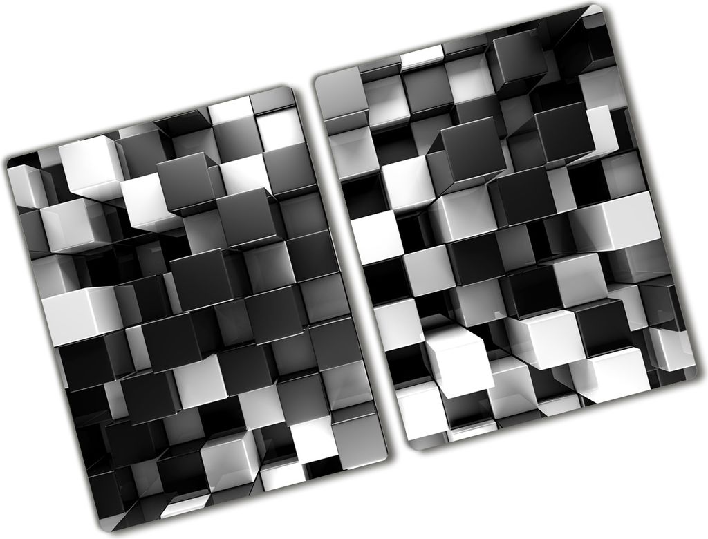 Tulup Glas Herdabdeckplatte - 2x40x52 cm - Glaskeramikkochfeld-Abdeckung Spritzschutz Glasabdeckplatte Kochplattenabdeckung und Schneidebrett - Zwe...
