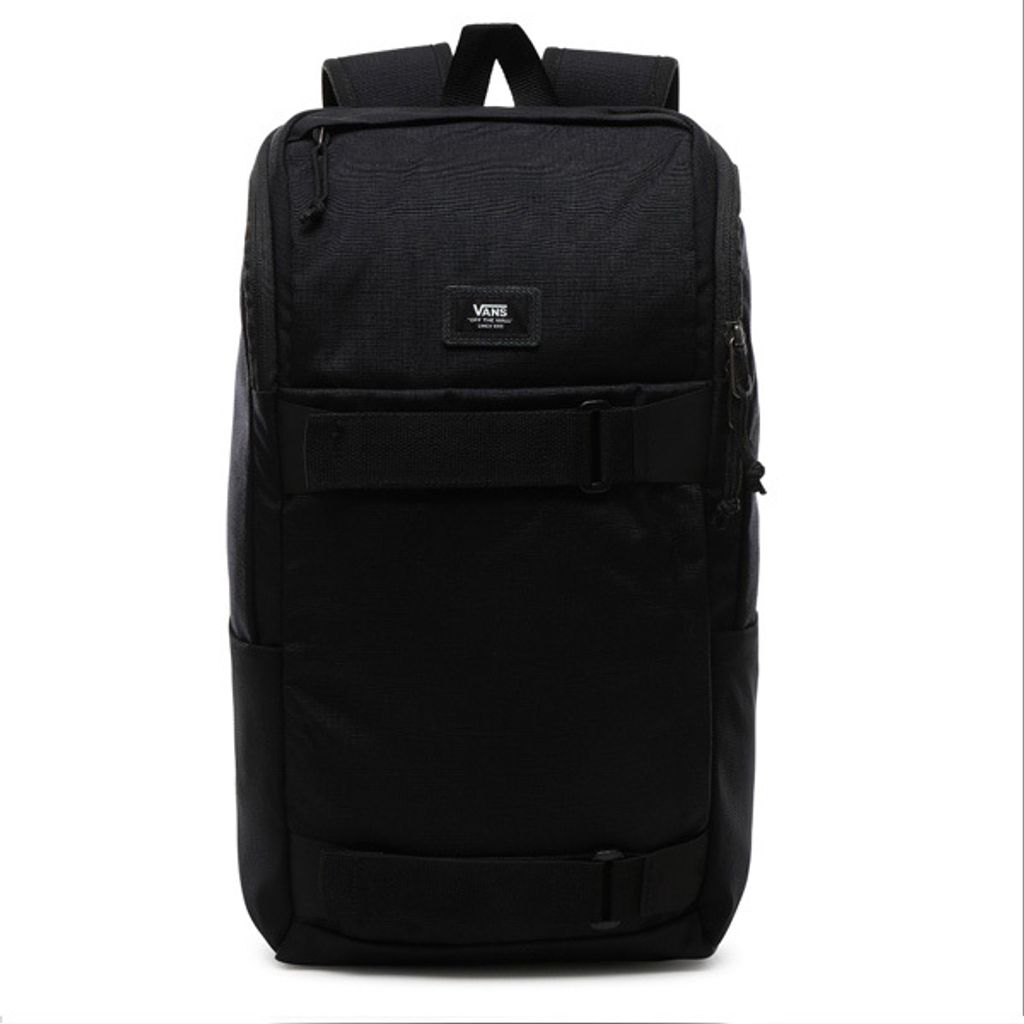 A black Vans rucksack is shown against a white background.