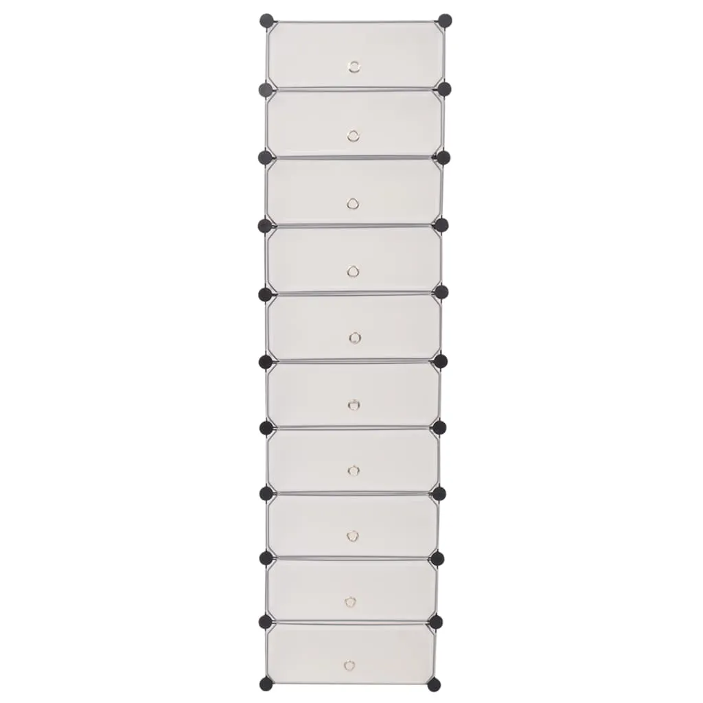 Meuble à chaussures 10 compartiments blanc design pliable compact - 8