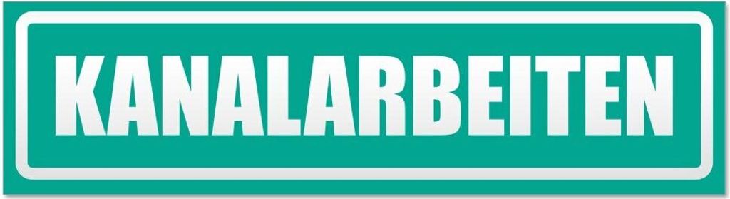 Kiwistar - Autoaufkleber - Türkis - 45 x 12 cm - Kanalarbeiten invertiert - Hinweis Aufkleber Sticker für Auto, Kfz, Fahrrad, PKW, LKW