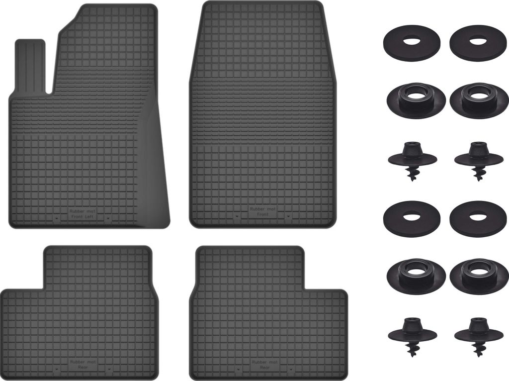 Gummimatten Mit Stoppern Für: Peugeot 207 (2006-2012) Schwarz Set