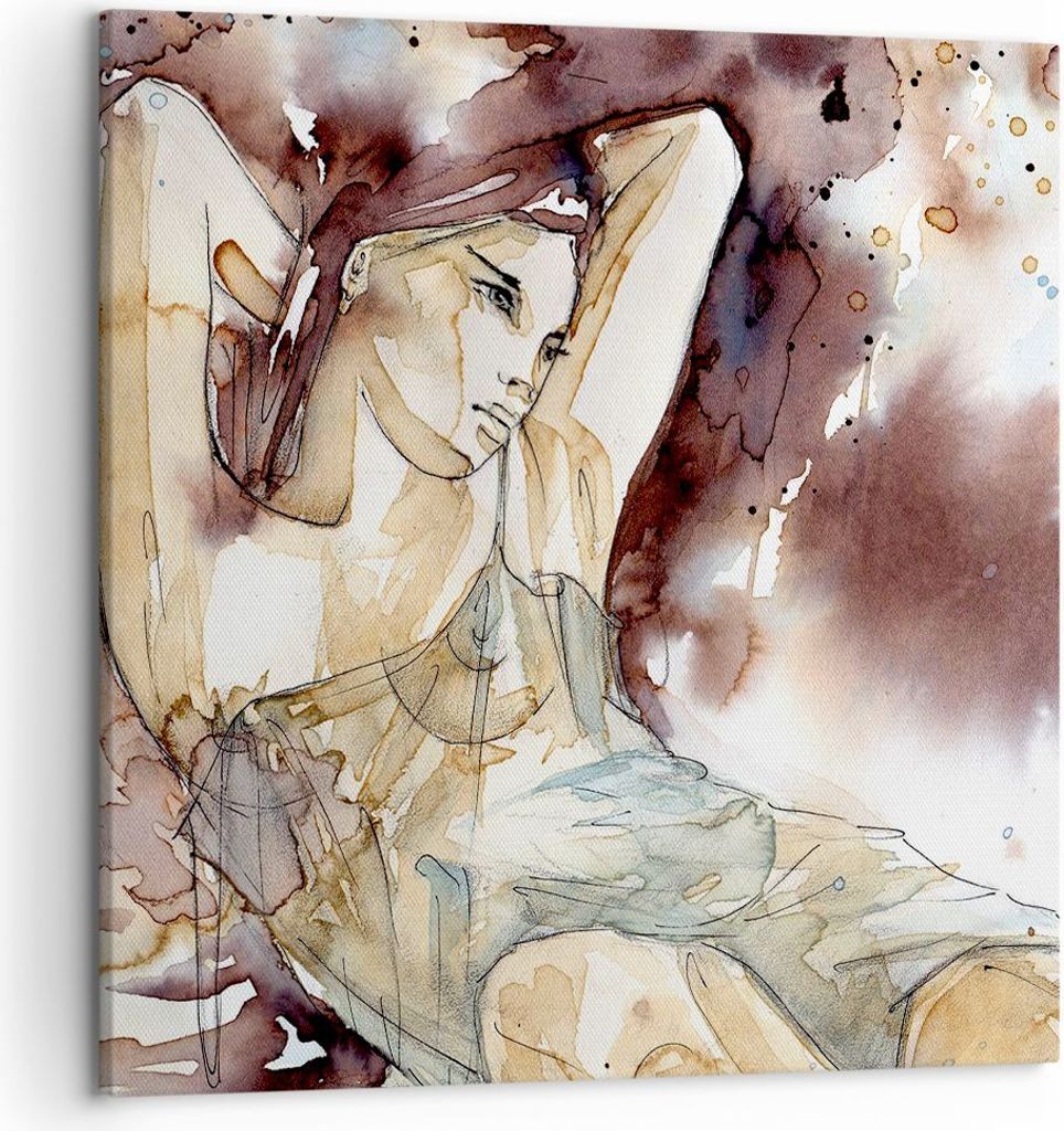 Bild auf Leinwand - Leinwandbild - Frau Modell - 50x50cm - Wand Bild - Wanddeko - Wandbilder - Leinwanddruck - Bilder - Kunstdruck - Wanddekoration...