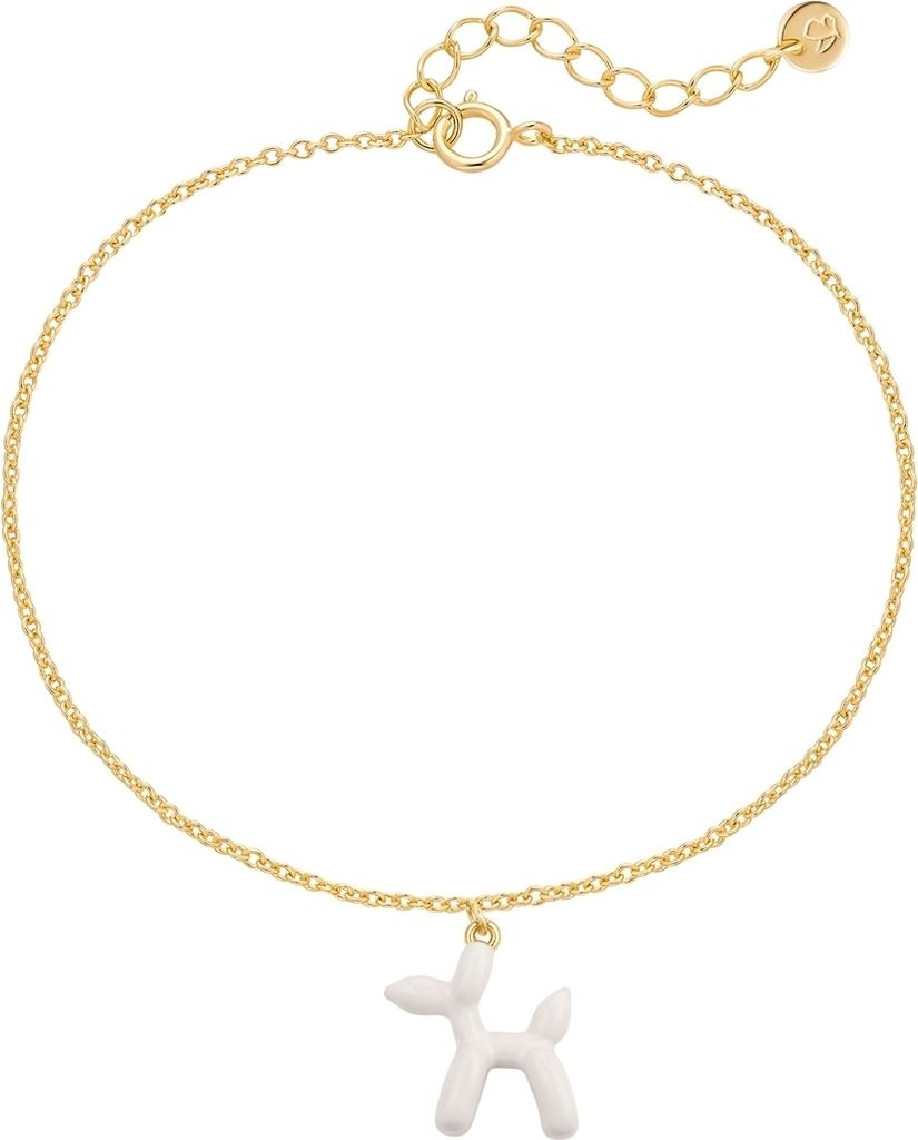 Armband Sterling Silber gelbgold Emaille weiß