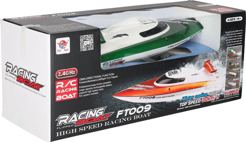Bateau de Course RC FT009 Vert - Speedboat Rapide pour Lac et Étang - 25
