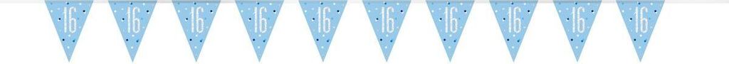Blue Dots 16th Birthday Wimpelkette 2,75m