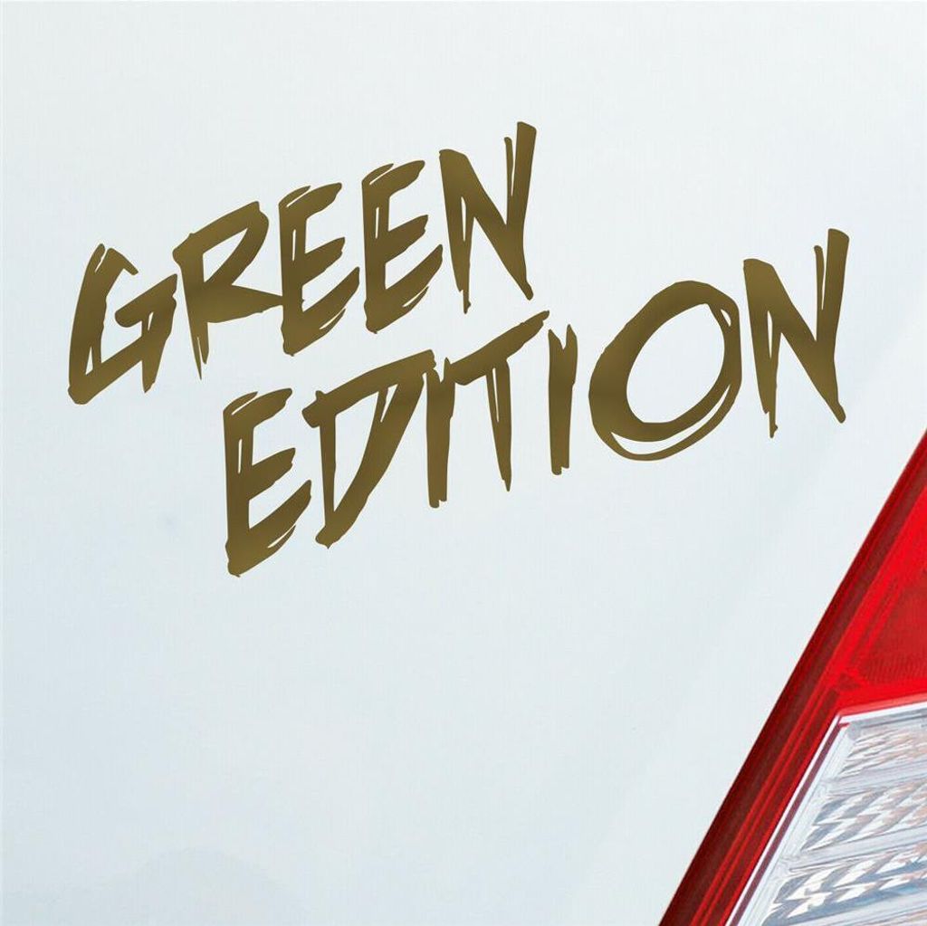 Auto Aufkleber Green Edition Auto Car Tuning Motorrad 15x7 cm Gold Sticker Heckscheibenaufkleber