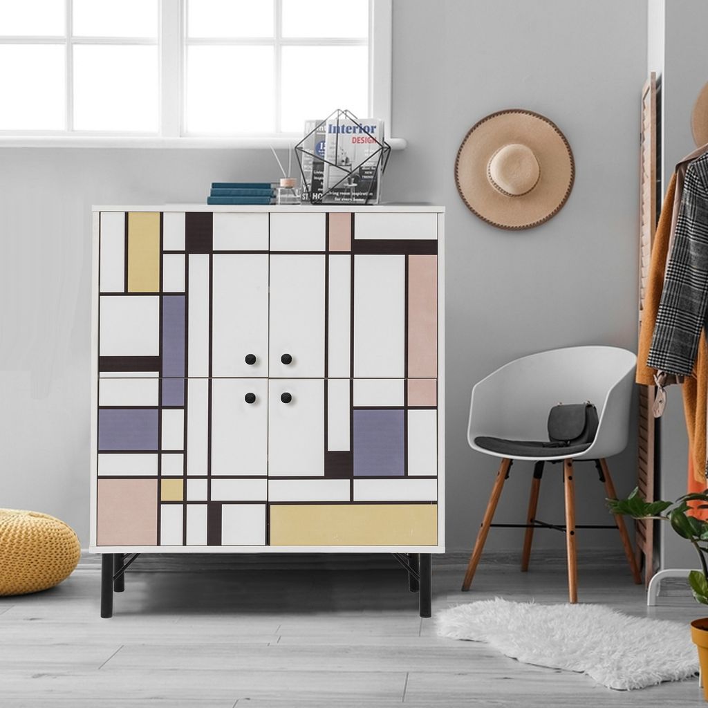 Skye Decor, Multilüx Midia, Mehrzweckschrank, Weiß, 100 % MELAMINBESCHICHTETE SPANPLATTEN, 95 x 36 x 111 cm