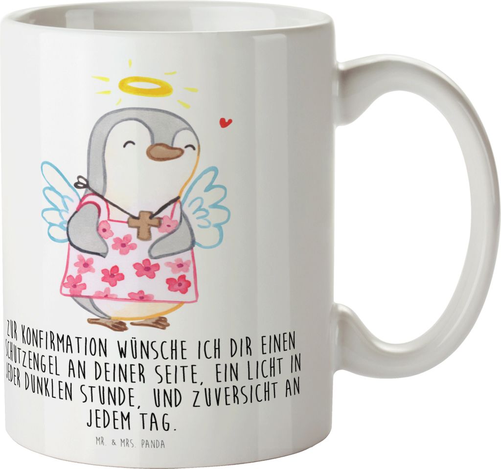 Mr. & Mrs. Panda Becher Pinguin Konfirmation - Weiß - Geschenk, haferl, Vertrauen, Tasse, Kaffeebecher, Zuversicht, bedruckt, Kaffeetasse, schöne...