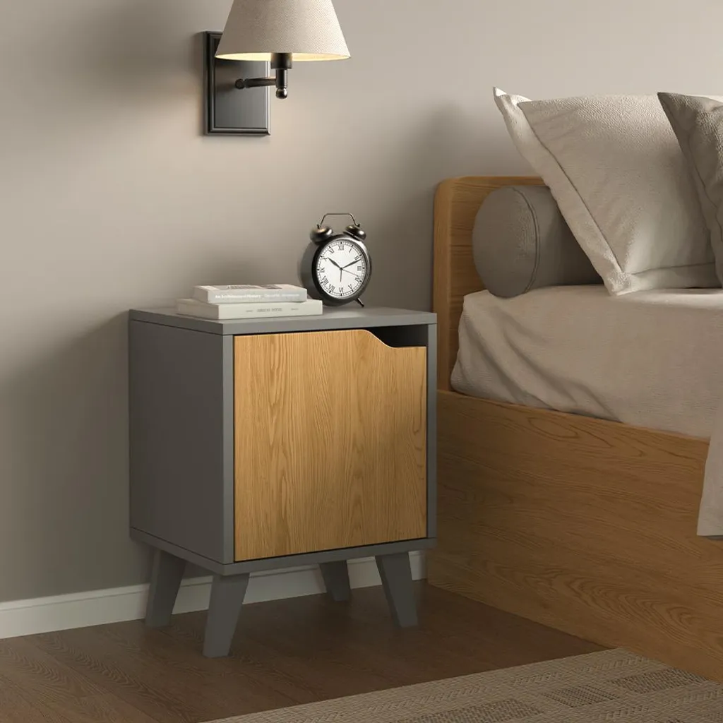 Table de chevet anti-rayures pour petit espace Vicco Malu bois
