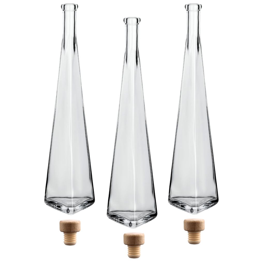 gouveo 3er Set Dekanter 500 ml Pyramide mit Korken (HGK) - Produktbild 
